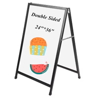 Support de signalisation portable en fer imperméable double face en forme de A, pour exposition intérieure, taille personnalisée, promotion au sol, affichage publicitaire