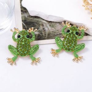 Trendy Women's Rhinestone Frog Earrings Gold Plated Alloy Cute <b>Animal</b> Shape for Parties Personalized Fashion Accessory - Product Image 4
