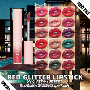 Dunuf 18 Màu Đỏ Kim Cương Long Lanh Son Bóng Kim Loại Không Thấm Nước Lâu Dài Mờ Ánh Kim Chất Lỏng Son Môi Khoáng Sản Phụ Nữ Trang Điểm - Product Image 2