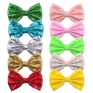 Accesorios <span class=keywords><strong>para</strong></span> el Cabello de Moda Dulce al por Mayor, Lazo de Lentejuelas Brillantes de 7 Pulgadas <span class=keywords><strong>sin</strong></span> Clip en 54 Colores <span class=keywords><strong>para</strong></span> Niñas y Niños - Product Image 2