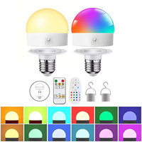 Ampoule LED rechargeable sans fil RGB avec télécommande, lampe USB E27 en PC, magnétique, pour usage résidentiel