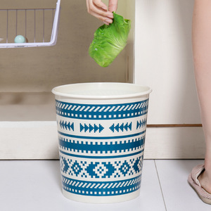 Yimei Trash Can Nordic Style Cylindrical Plastic Indoor Kitchen Bathroom Lidless Waste Bin 108g - Product Image 1