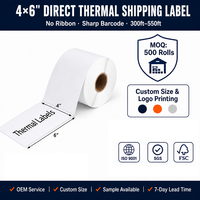 Étiquettes thermiques directes 4x6 pouces, 500 étiquettes/rouleau, autocollantes, pour imprimante d'étiquettes Phomemo Munbyn Rollo