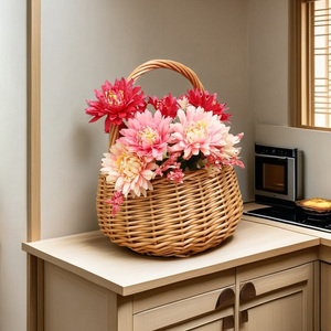 Panier en osier tressé fait main, style rustique nordique, créatif, pour fleurs, cadeaux, <span class=keywords><strong>rangement</strong></span>, naturel, pour la maison, en fer - Product Image 3