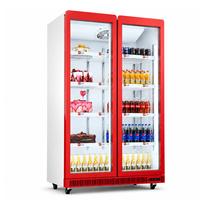 Réfrigérateur vertical industriel robuste à 2 portes avec système de contrôle de température numérique pour les magasins de proximité et la vente au détail |   FCV3-126