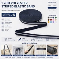 Bande élastique rayée en polyester pour pantalons, ceinture élastique personnalisée, sangle élastique en gros, accessoires de couture pour vêtements, tissu