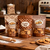 Nouvel Arrivage – Sachet refermable 60g à quatre soudures, finition ultra brillante, présentoir premium pour sandwichs, biscuits et gaufrettes gourmands