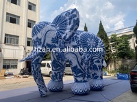 Modèle d'éléphant bleu géant gonflable, éléphant de dessin animé pour la publicité en plein air
