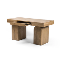 Bureau d'ordinateur contemporain en bois massif, style antique, pour réception, bureau ou espace de travail à domicile, personnalisable