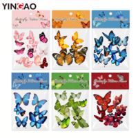 Autocollants papillon transparents en PET, impression UV personnalisée, imperméables, décoratifs et esthétiques, pour journalisation DIY, lot découpé