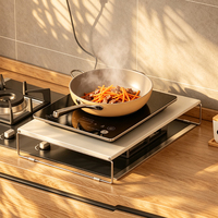 Support de cuisinière à gaz amovible en acier au carbone, étagère de rangement surélevée pour comptoir de cuisine