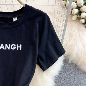 Đầm hai mảnh nữ mùa hè 2023 kiểu Hồng Kông, áo thun cổ tròn trễ vai, chân váy denim lưng cao - Product Image 6