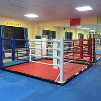 Ring de boxe professionnel standard, couleur personnalisée, logo, sol de combat surélevé, pour événements de compétition officiels