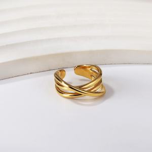 Anillos Ajustables Minimalistas de Acero Inoxidable con Baño de Oro de 18k para Mujer, Regalo de San Valentín para Compromiso o Boda - Product Image 3