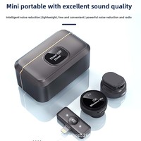 Microphone Lavalier LED sans fil 1-Drag 2-TX 30m Q8 avec boîtier de charge, clip de col, pour appareil photo reflex numérique, omnidirectionnel