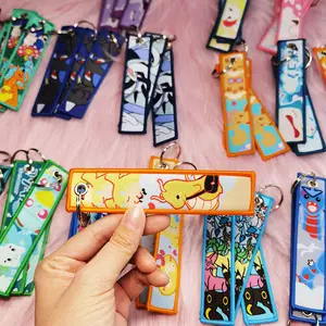 Factory Custom Wholesale Motorbike Car Anime Woven Embroidered Key Chain Tag Design Logo Fabric Embroidery Keychains