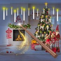 Schwebende LED-Kerze mit Zauberstab-Fernbedienung, Flammenlampe, Weihnachtsdekoration, Wasserdichte Party- und Feiertagsbeleuchtung im Großhandel