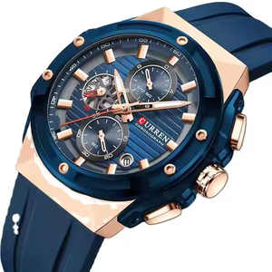 CURREN 8462 <span class=keywords><strong>Orologi</strong></span> al Quarzo Sportivi da <span class=keywords><strong>Uomo</strong></span> con Calendario e Design Elegante, Cinturino <span class=keywords><strong>in</strong></span> Silicone Quadrato <span class=keywords><strong>in</strong></span> <span class=keywords><strong>Offerta</strong></span> - Cassa Moderna e Alla Moda con Motivo Cartoon - Product Image 2