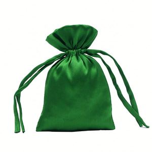 Color Silk Satin Promotional Branding Dust <b>Bag</b> Hair Satin Double Drawstring Sack Print Custom Made <b>Mini</b>(max Length<20cm) Black - Product Image 6