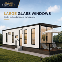 Rumah Panel Sandwich Modern NEWGEN DEVELOPMENT Dengan Jendela Kaca Besar, Villa Persegi Panjang, Rumah Prefab