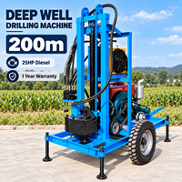 Foreuse de Puits d'Eau Profonds 200m Compacte Diesel 25HP pour Irrigation Agricole Garantie 1 An