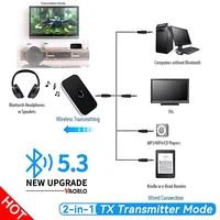 B6 2-in-1 BT 5.3 Audio Zender Ontvanger 3.5mm AUX Jack RCA USB Dongle Draadloze Muziekadapter voor Auto PC TV Hoofdtelefoon