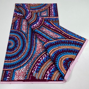 Tissu <span class=keywords><strong>Africain</strong></span> Original Néerlandais 100% Coton <span class=keywords><strong>Pagne</strong></span> <span class=keywords><strong>Super</strong></span> Pailleté Cire Grand <span class=keywords><strong>Super</strong></span> Or Cire pour Vêtements pour Sacs Tissu Organza - Product Image 3