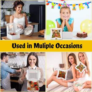 Boîtes à gâteaux blanches pour la Saint-Valentin avec fenêtre, boîtes à biscuits, boîtes à pâtisserie avec autocollants pour <span class=keywords><strong>donuts</strong></span>, tartes, desserts, muffins, pâtisseries - Product Image 3