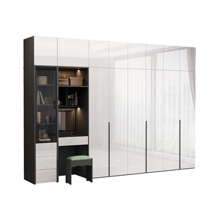 Lemari pakaian kamar tidur, Lemari cahaya mewah sederhana, pintu high-gloss sederhana, ruang sewa kabinet sederhana dengan kombinasi lemari besar - Product Image 6