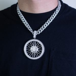 จี้เพชรโมอิสซาไนต์เงินแท้ 925 ของ Messi Jewelry ขนาดเล็ก สี DEF สไตล์ฮิปฮอป ชุบทอง สำหรับทุกเพศ - Product Image 1