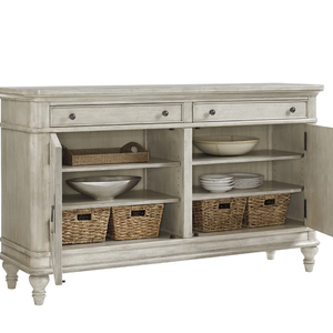 Buffet en bois massif blanc vieilli de style français vintage pour le salon, la <span class=keywords><strong>salle</strong></span> <span class=keywords><strong>à</strong></span> <span class=keywords><strong>manger</strong></span>, rangement - Product Image 5