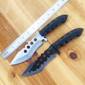 High Quality DIY Tracer Tactical <b>Pocket</b> Knife Stainless Steel Blade Drop Point Customizable OEM <b>Plastic</b> Scabbard Leather - Product Image 6