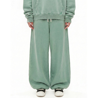 Pantalon de jogging doublé polaire délavé motif flocon de neige vintage de haute qualité, coupe décontractée avec revers élastiques, style streetwear rétro pour homme
