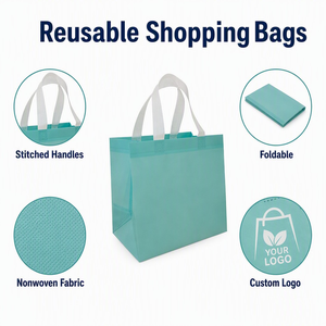 Sacs fourre-tout non tissés aspect tissé, marque Richer, prix usine, réutilisables, robustes, personnalisables avec logo d'entreprise, poignée Flexiloop - Product Image 3