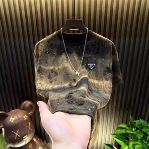 T-shirt Oversize Premium da Uomo all'Ingrosso in Cotone di Alta Qualità Stile Vintage Lusso Leggero Streetwear con Paillettes 100% Cotone con Personaggio - Product Image 2