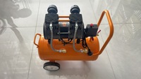 Compresseur d'air silencieux sans huile, portable, mobile, à 2 pistons, à double tête, électrique, pour la peinture, la réparation automobile