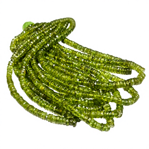 Cuentas de Latón en Forma de Rueda Facetadas de 5-6 mm, Color Verde, Alta Calidad, Hilo de 8 Pulgadas - Product Image 1