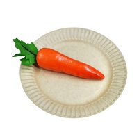 Assiette en papier kraft ronde classique jetable de 7 pouces pour fête, écologique