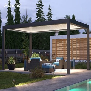 Pergola bioclimatique en aluminium en gros d'usine 3x3 4x3 5x4 6x4 avec éclairage LED pour cabanes - Product Image 3