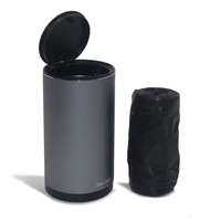 Mini poubelle de voiture à couvercle pression 300 ml, pour porte-gobelet, sacs poubelle offerts, poubelle de rangement portable pour intérieur de véhicule