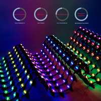 Écran de grille de pixels LED numérique programmable DMX512, pleine couleur, DC12V, pliable, 20 mm, IP65, points lumineux en cuivre, éclairage de bâtiment