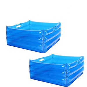 PVC Inflatable Foot Bath Basin 13*13*5.5 Inch Blue Color Foot Soaking Bath Basin for <b>Pool</b> Entry Ladder Above Ground <b>Pool</b> - Product Image 1