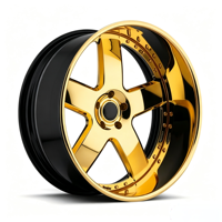 Jantes forgées personnalisées plaquées or 19 20 pouces à 5 branches pour Mustang S550 Camaro Alpha Challenger LC 5x114.3 5x120