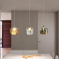 Lustre suspendu ovale BGST à tête unique, design moderne et luxueux, créatif, en verre, pour escaliers