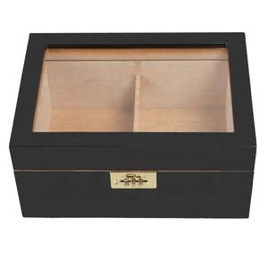 DS DSC-1013 Custom Logo American-Style Wooden Cigar Cabinet Transparent Glass <b>Cover</b> Lacquer Finish Constant Temperature Humidity - Product Image 6