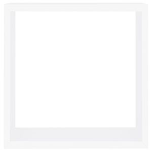 W2B VidaXL Set di 3 bianco MDF muro cubo scaffali piccolo cubo in legno cubo modello di pianta rustico per soggiorno cucina decorazione della parete - Product Image 6