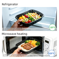 Boîtes à lunch rectangulaires jetables personnalisées, écologiques, en plastique PET épaissi, contenants à emporter avec couvercles, compatibles micro-ondes, pour sushis