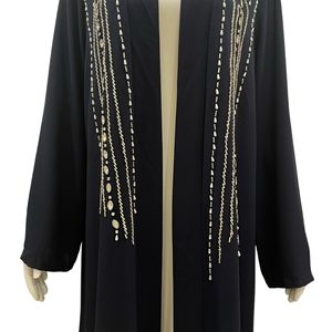 ชุดอาบายะห์แฟชั่นใหม่สำหรับผู้หญิงมุสลิมสไตล์ดูไบตะวันออกกลางจากโรงงานผู้ผลิต (OEM) - Product Image 3