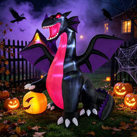 Modèle gonflable de dinosaure citrouille lumineux à LED personnalisé pour Halloween, idéal pour les fêtes de jardin et la décoration extérieure
