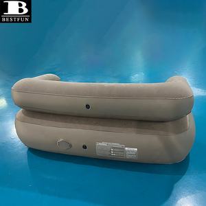 Canapé-lit gonflable double détachable avec pompe à batterie intégrée de 2000 mAh, fauteuil <span class=keywords><strong>inclinable</strong></span> automatique, camping, maison - Product Image 3